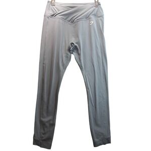 Gymshark Crossover Leggings Womens Large Steel Blue High Waisted Athleisure FLAW